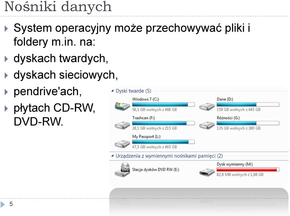 na: dyskach twardych, dyskach