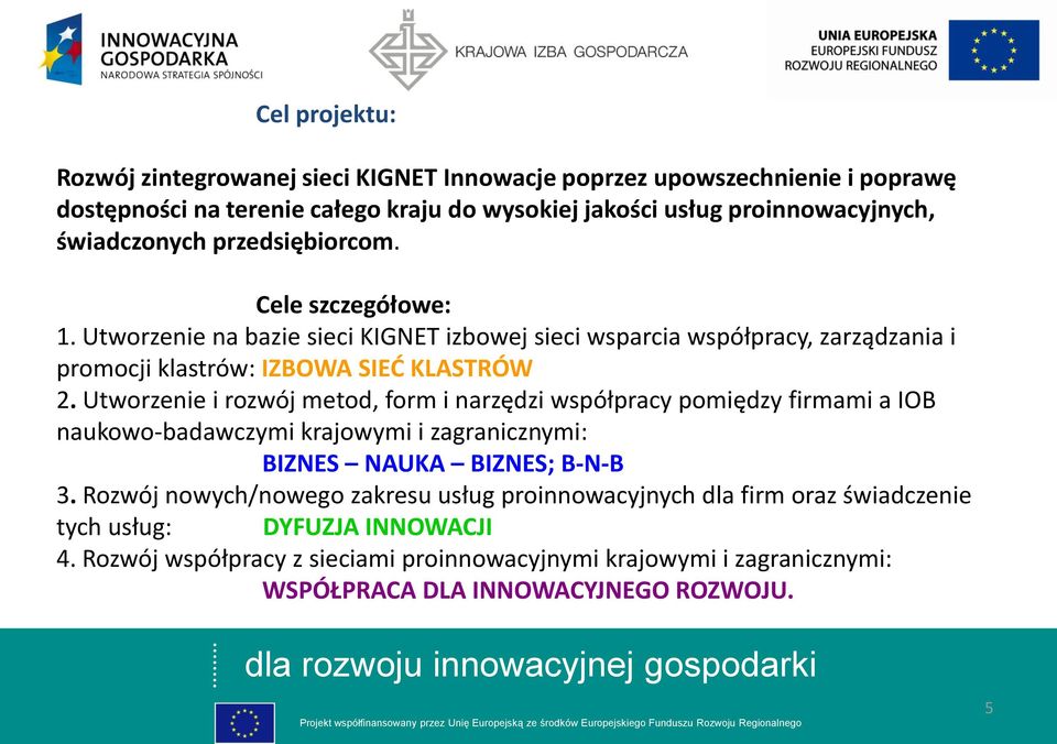 Utworzenie i rozwój metod, form i narzędzi współpracy pomiędzy firmami a IOB naukowo-badawczymi krajowymi i zagranicznymi: BIZNES NAUKA BIZNES; B-N-B 3.