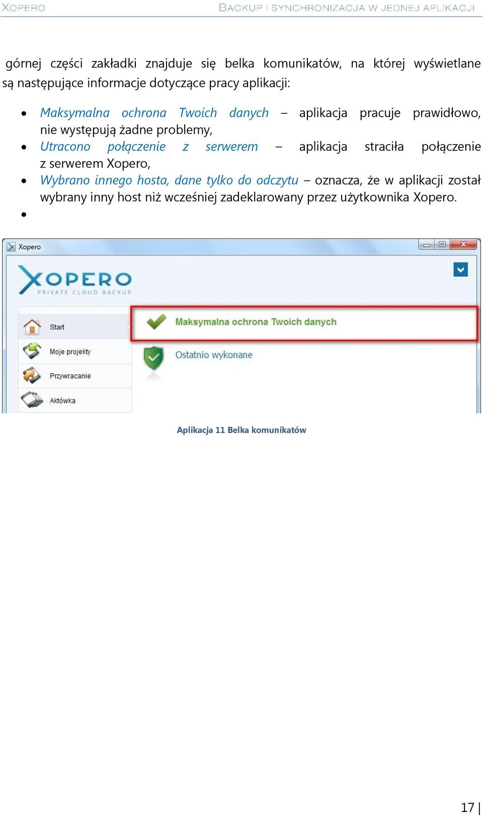 połączenie z serwerem aplikacja straciła połączenie z serwerem Xopero, Wybrano innego hosta, dane tylko do odczytu
