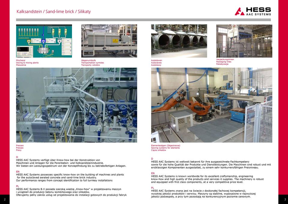 Kalksandsteinindustrie. Wir bieten ein Leistungsspektrum von der Konzeptfindung bis zu betriebsfertigen Anlagen.