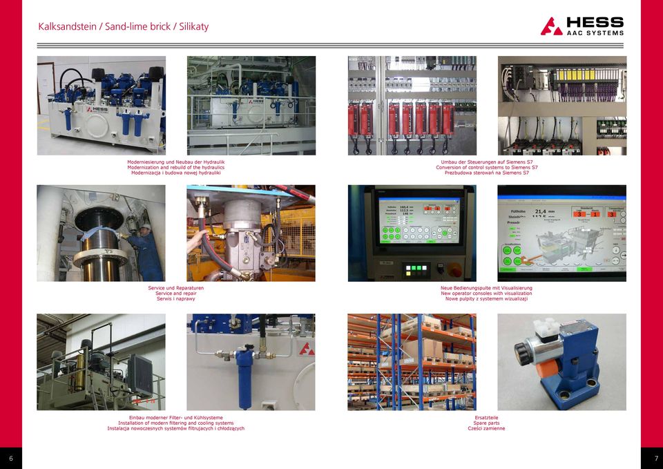 Neue Bedienungspulte mit Visualisierung New operator consoles with visualization Nowe pulpity z systemem wizualizaji Einbau moderner Filter- und