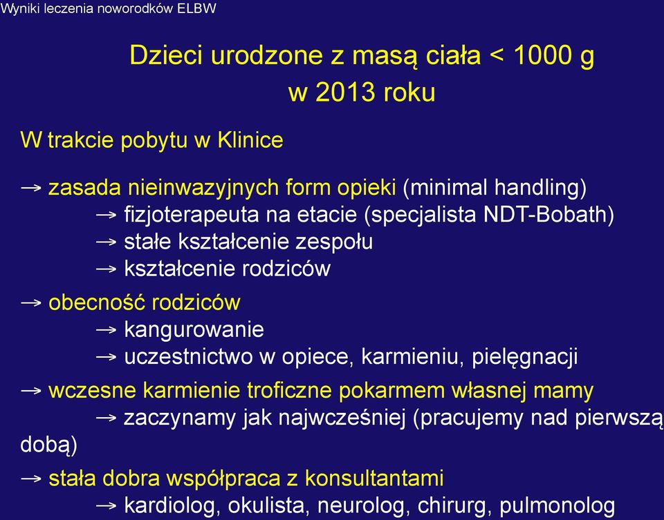 uczestnictwo w opiece, karmieniu, pielęgnacji wczesne karmienie troficzne pokarmem własnej mamy zaczynamy jak