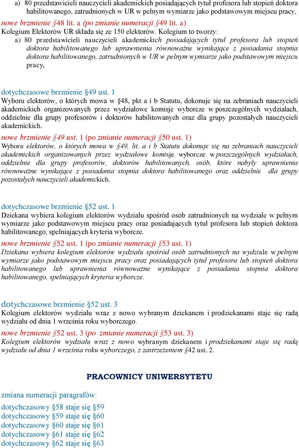 Kolegium to tworzy: a) 80 przedstawicieli nauczycieli akademickich posiadających tytuł profesora lub stopień doktora habilitowanego lub uprawnienia równoważne wynikające z posiadania stopnia doktora