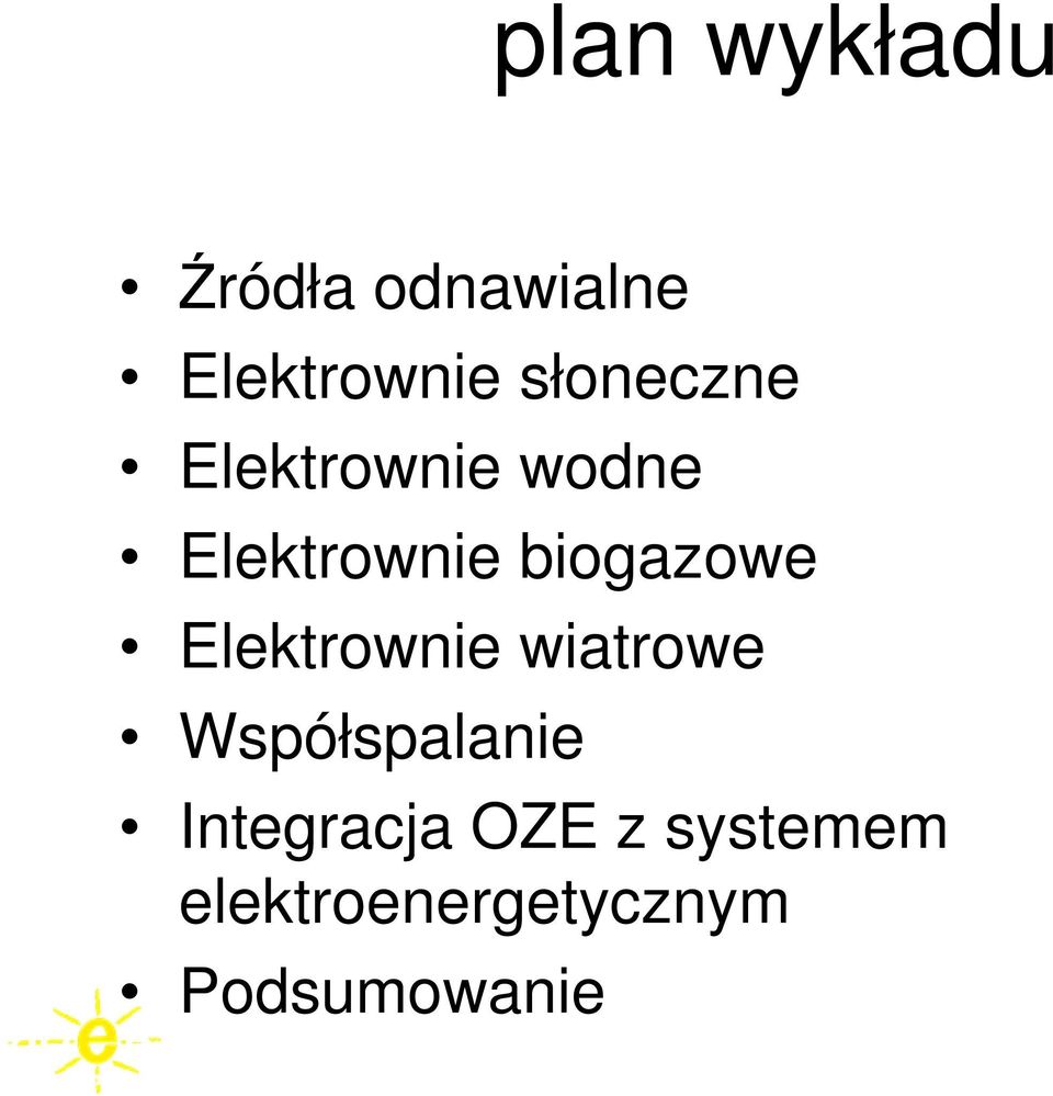 biogazowe Elektrownie wiatrowe Współspalanie