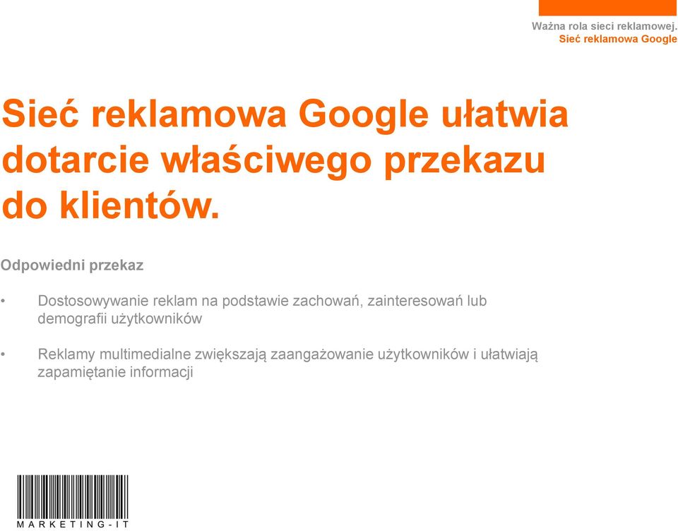 zainteresowań lub demografii użytkowników Reklamy