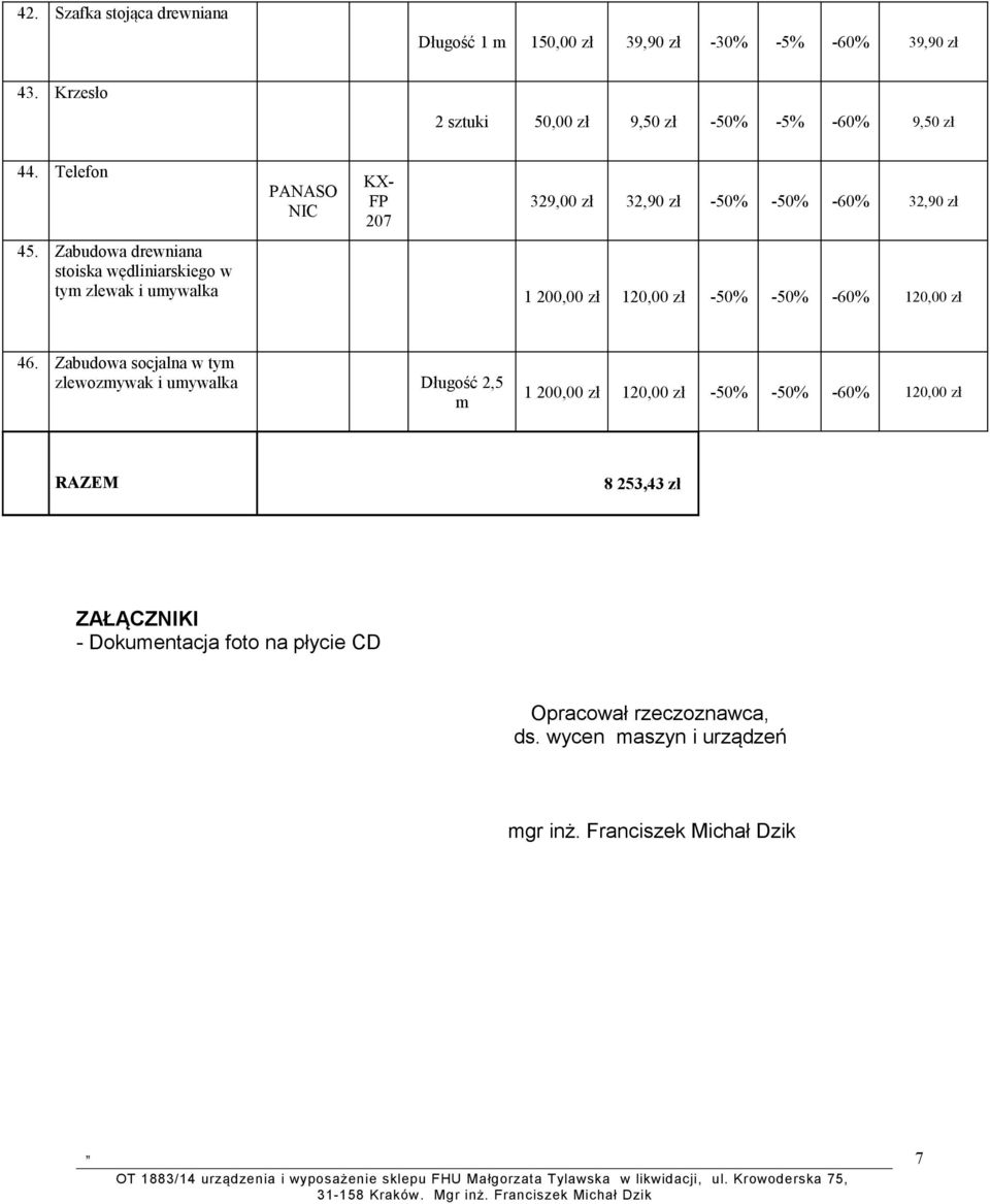 Zabudowa drewniana stoiska wędliniarskiego w ty zlewak i uywalka 1 200,00 zł 120,00 zł -50% -50% -60% 120,00 zł 46.