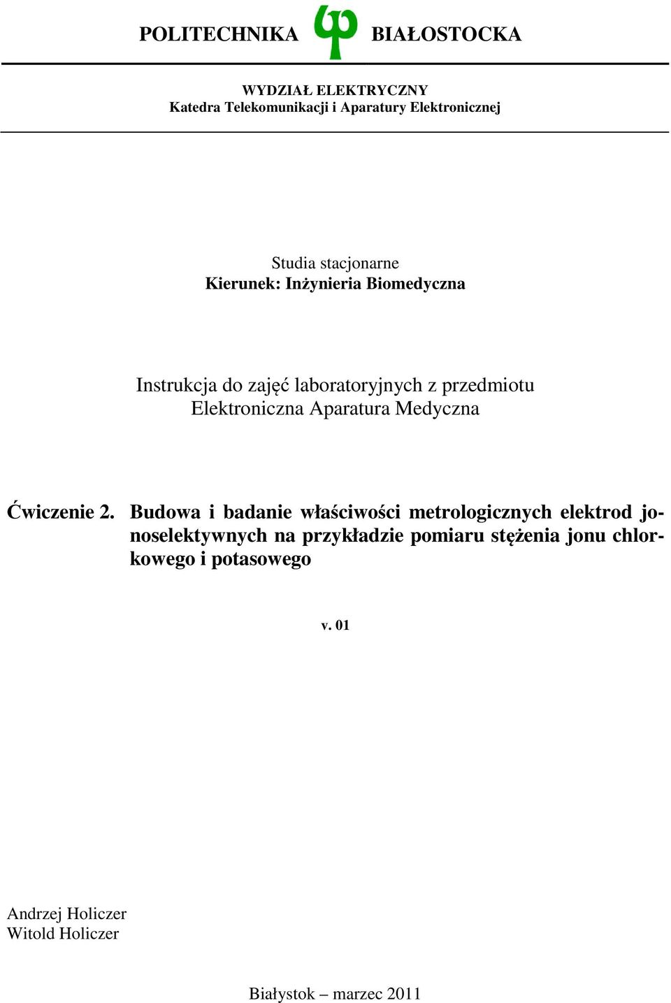 Aparatura Medyczna Ćwiczenie 2.