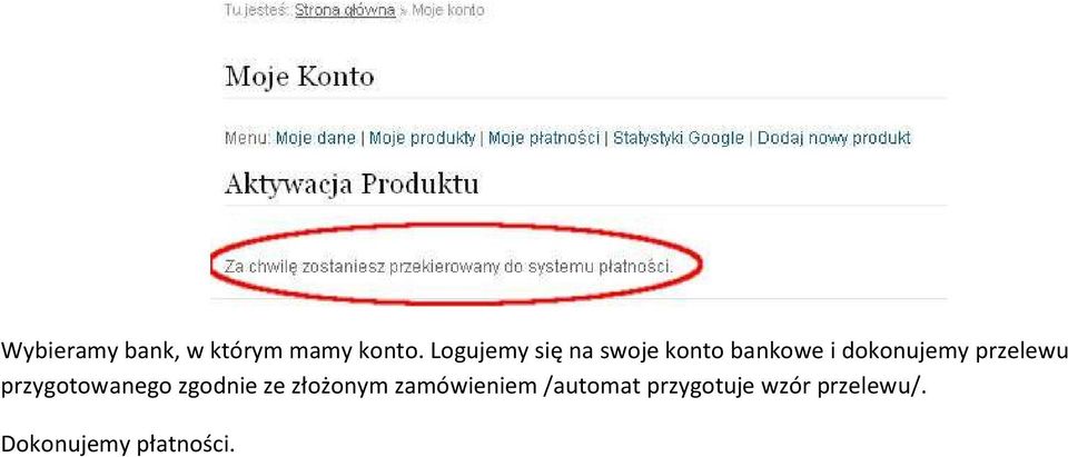 przelewu przygotowanego zgodnie ze złożonym