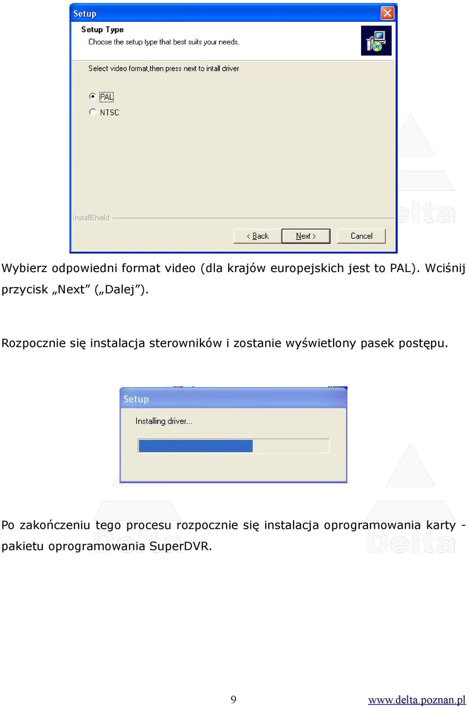 Rozpocznie się instalacja sterowników i zostanie wyświetlony pasek postępu.