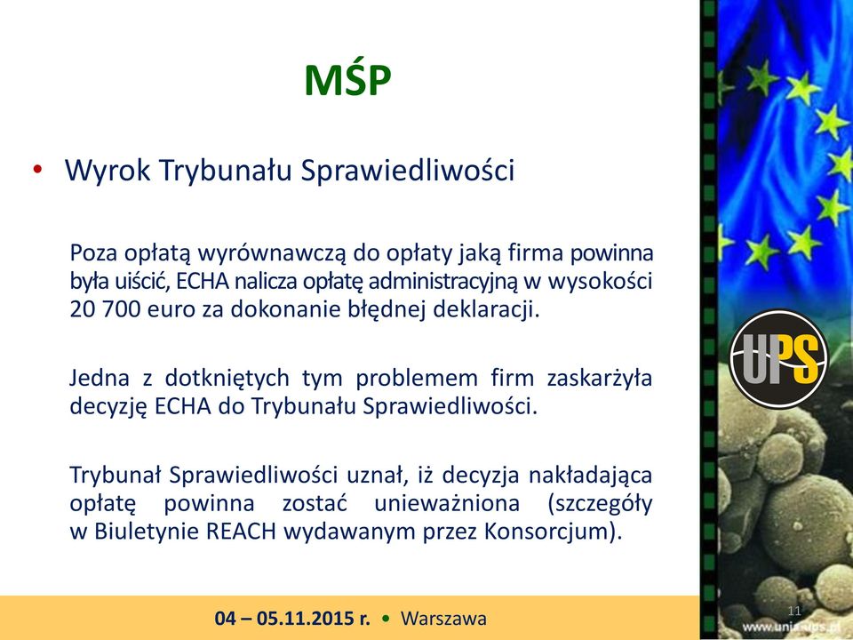 Jedna z dotkniętych tym problemem firm zaskarżyła decyzję ECHA do Trybunału Sprawiedliwości.