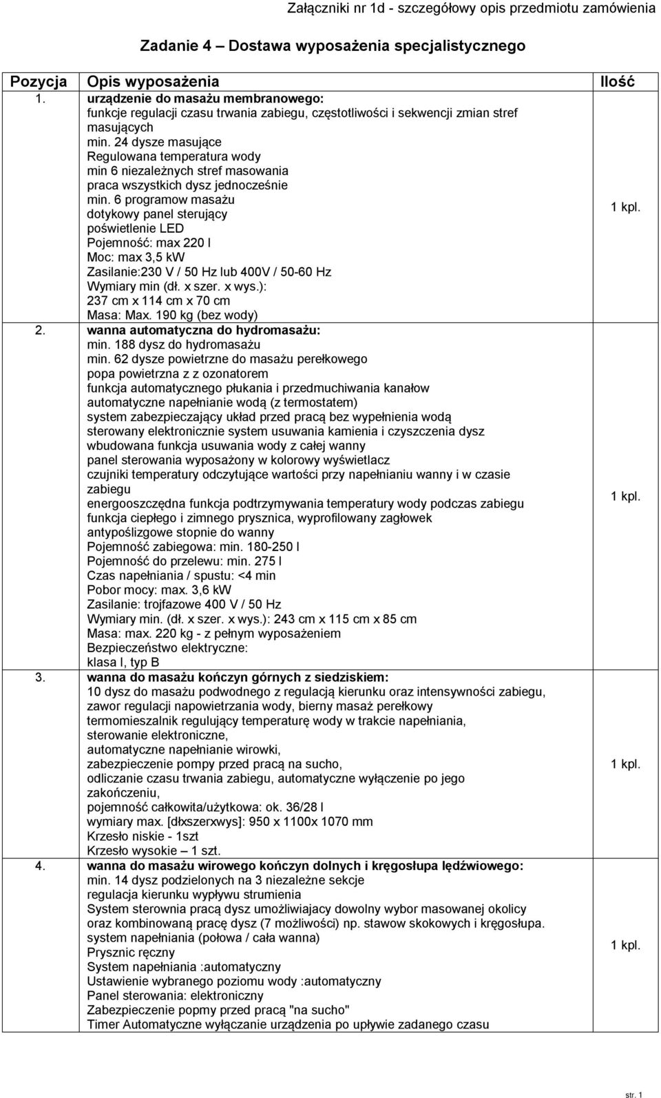24 dysze masujące Regulowana temperatura wody min 6 niezależnych stref masowania praca wszystkich dysz jednocześnie min.