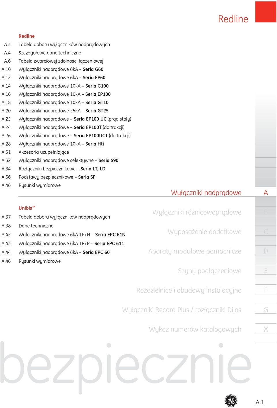 Wyłączniki nadprądowe Seria P00T (do trakcji). Wyłączniki nadprądowe Seria P00UT (do trakcji).8 Wyłączniki nadprądowe 0k Seria Hti. kcesoria uzupełniające. Wyłączniki nadprądowe selektywne Seria S90.
