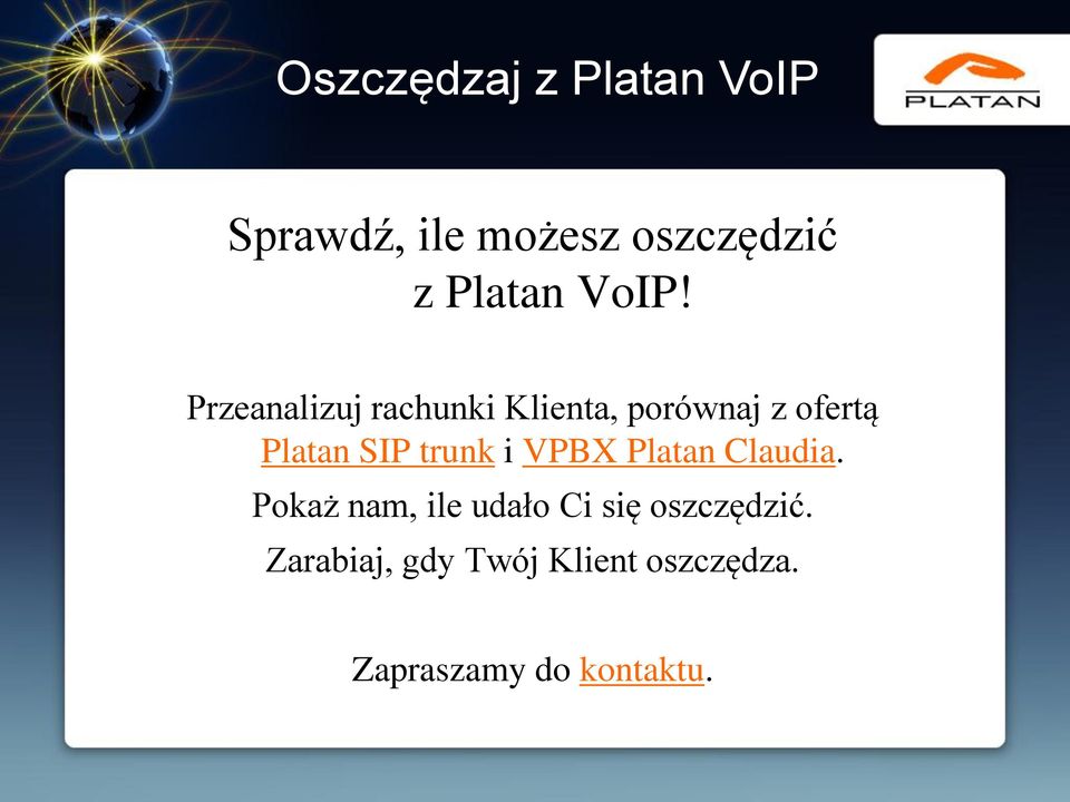 SIP trunk i VPBX Platan Claudia.