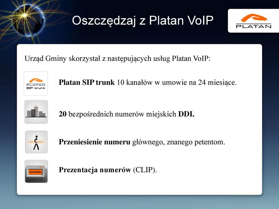 miesiące. 20 bezpośrednich numerów miejskich DDI.