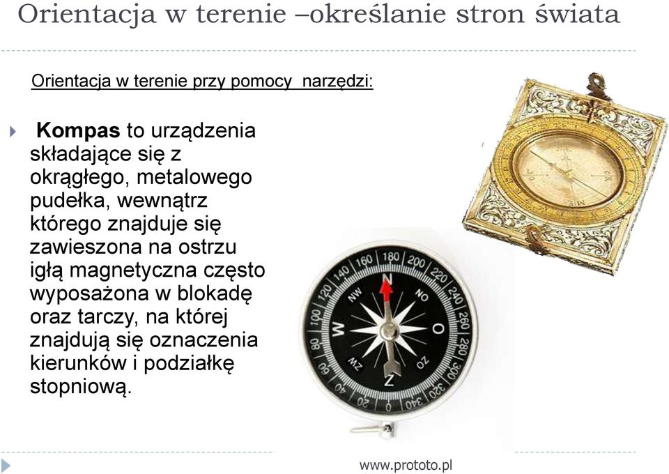 wewnątrz którego znajduje się zawieszona na ostrzu igłą magnetyczna często