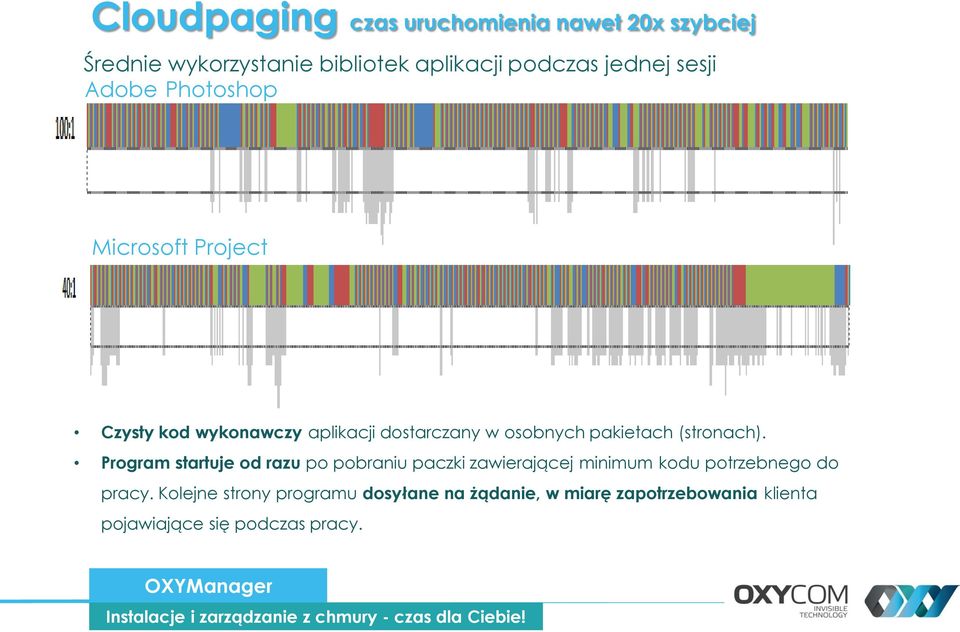 Program startuje od razu po pobraniu paczki zawierającej minimum kodu potrzebnego do pracy.