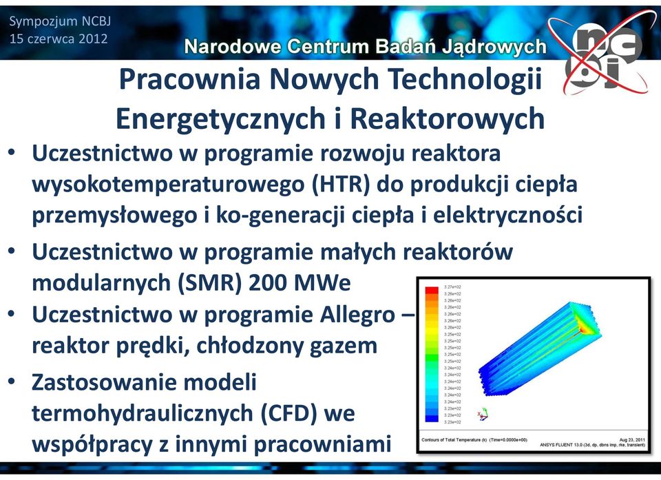 Uczestnictwo w programie małych reaktorów modularnych (SMR) 200 MWe Uczestnictwo w programie Allegro