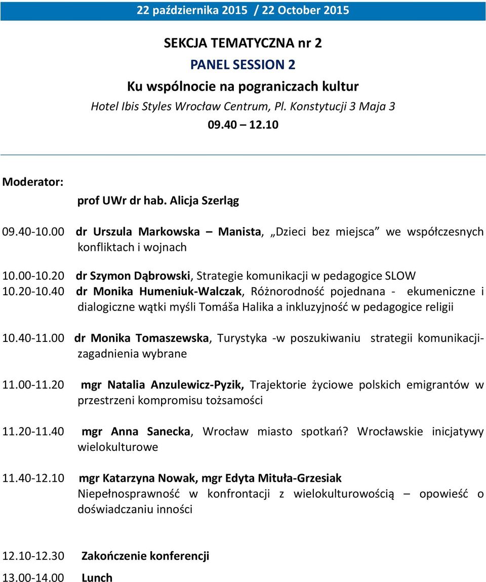 20 dr Szymon Dąbrowski, Strategie komunikacji w pedagogice SLOW 10.20-10.