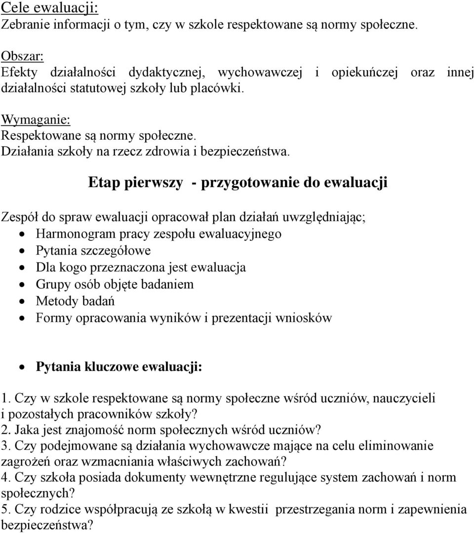 Działania szkoły na rzecz zdrowia i bezpieczeństwa.