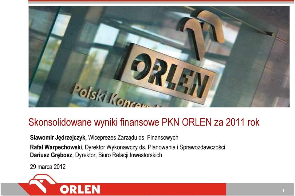 Finansowych Rafał Warpechowski, Dyrektor Wykonawczy ds.