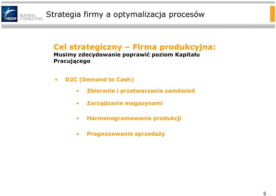 Pracującego D2C (Demand to Cash) Zbieranie i przetwarzanie