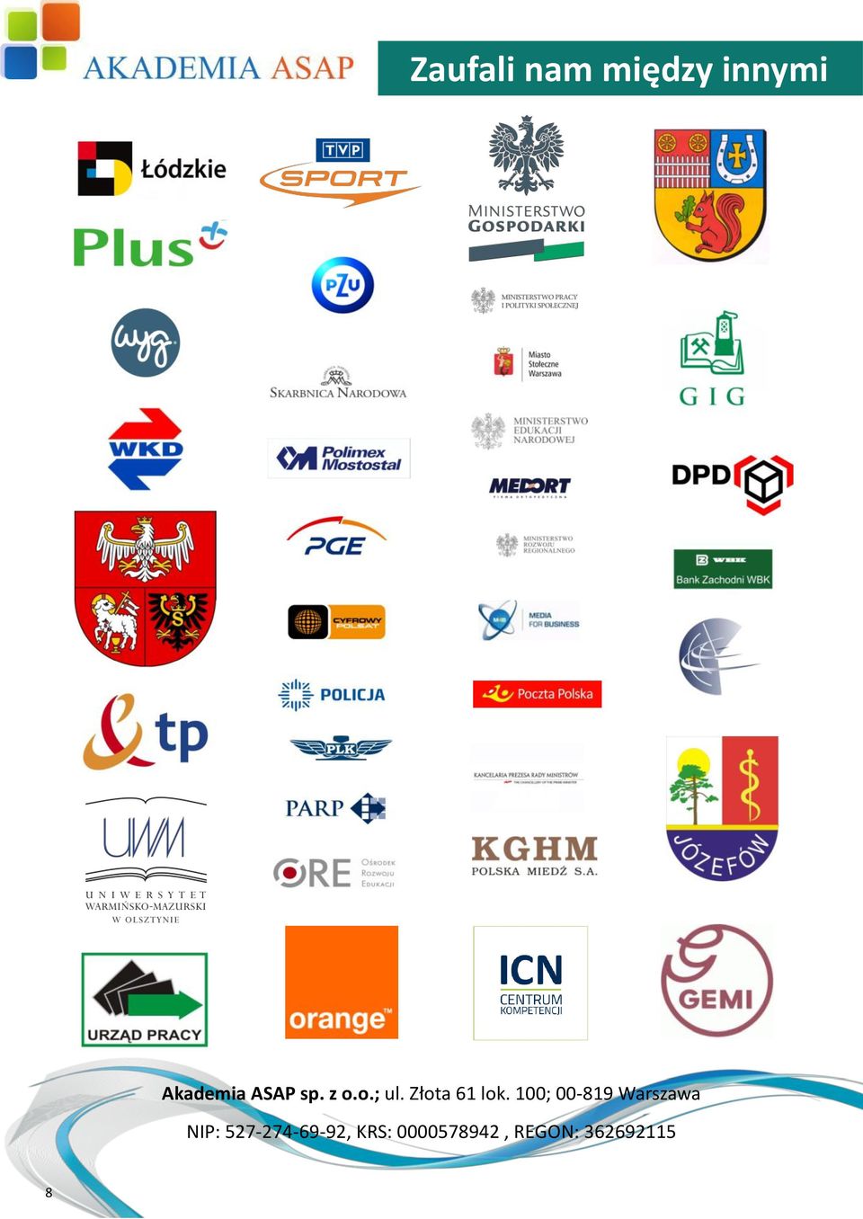 100; 00-819 Warszawa NIP: