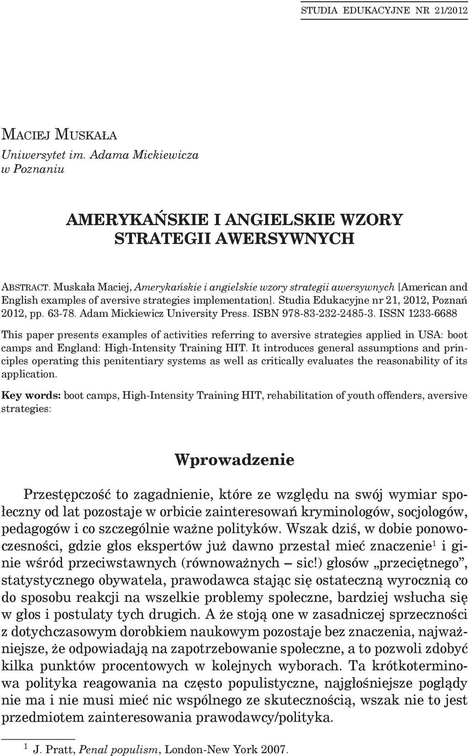 Adam Mickiewicz University Press. ISBN 978-83-232-2485-3.