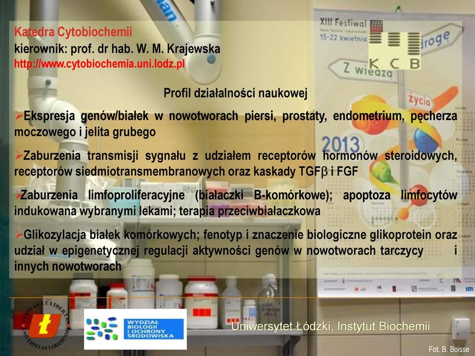 udziałem receptorów hormonów steroidowych, receptorów siedmiotransmembranowych oraz kaskady TGF i FGF Zaburzenia limfoproliferacyjne (białaczki B-komórkowe); apoptoza