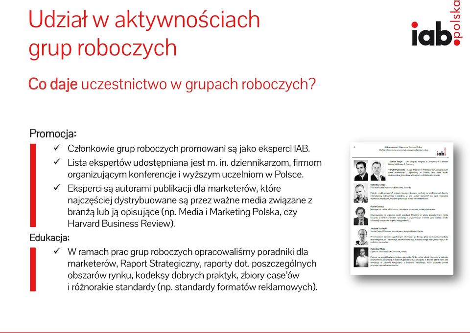 Eksperci są autorami publikacji dla marketerów, które najczęściej dystrybuowane są przez ważne media związane z branżą lub ją opisujące (np.