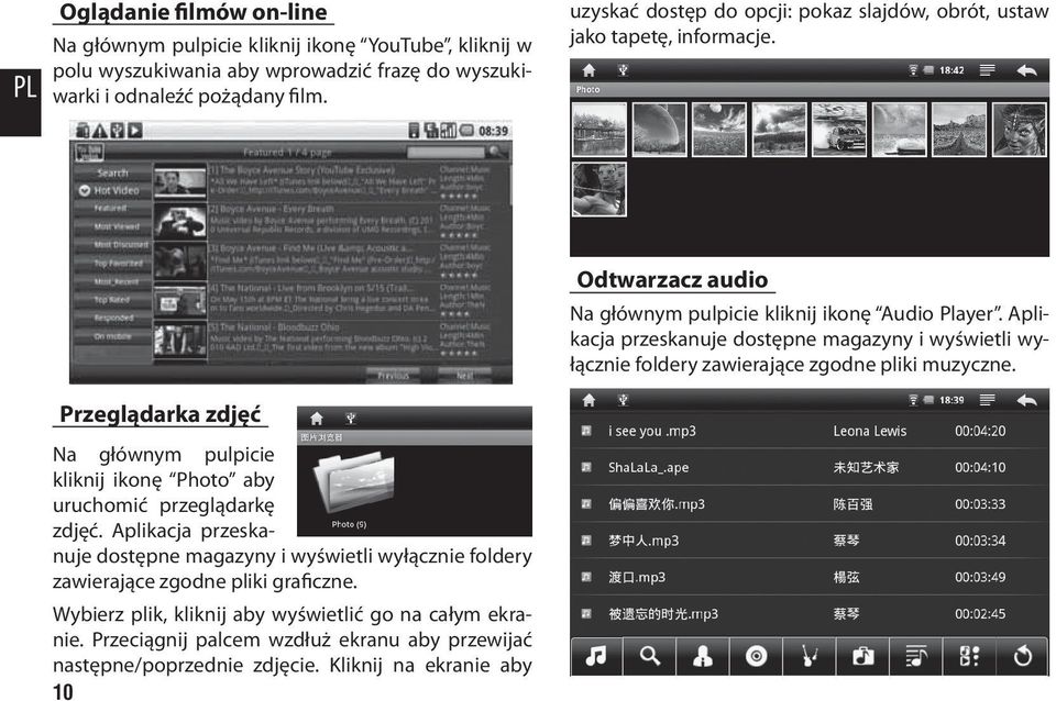Aplikacja przeskanuje dostępne magazyny i wyświetli wyłącznie foldery zawierające zgodne pliki muzyczne.