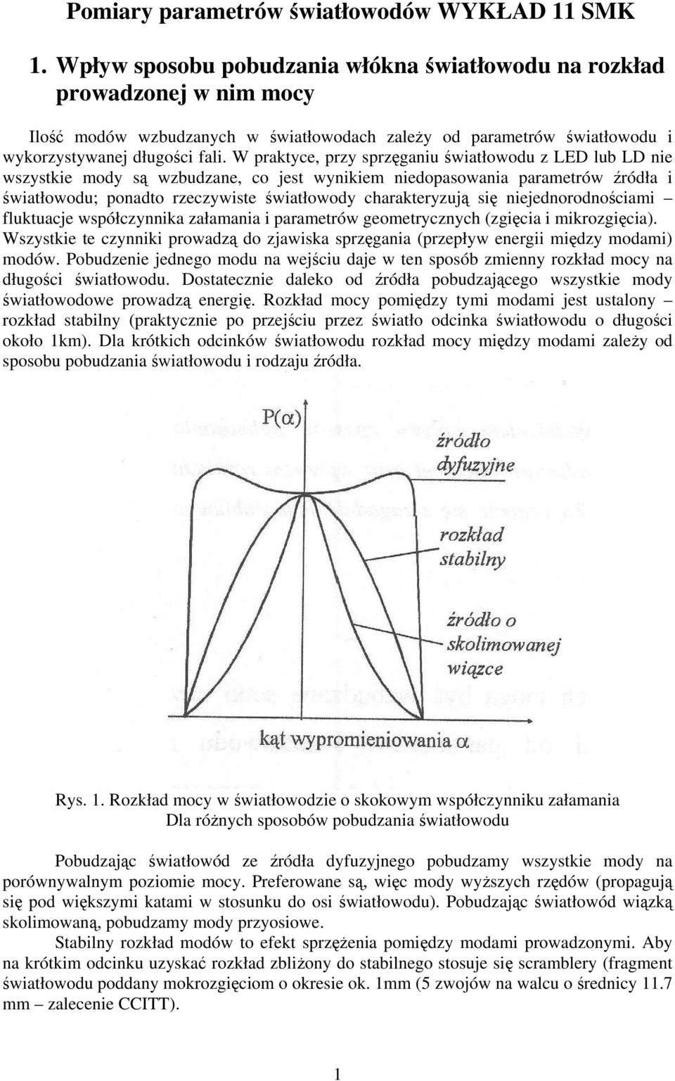 fluktucje współczynnik złmni i pmetów geometycznych (zgięci i mikozgięci). Wszystkie te czynniki powdzą do zjwisk spzęgni (pzepływ enegii między modmi) modów.