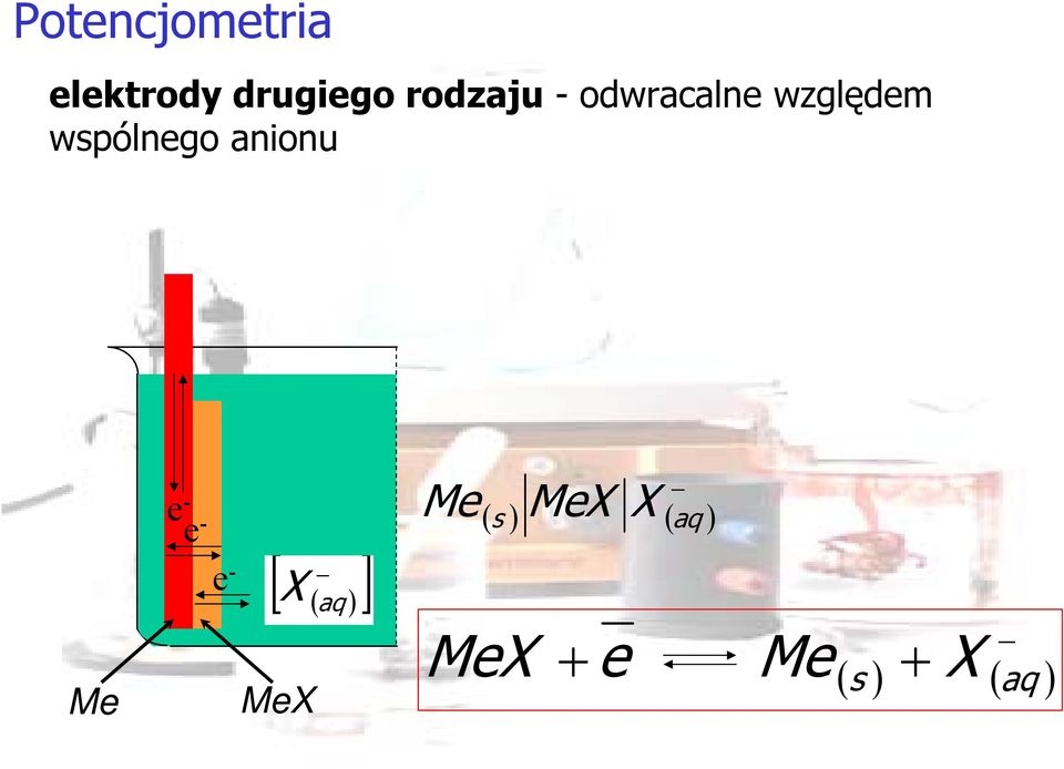 e - Me MeX X ( s ) ( aq ) Me e - e -