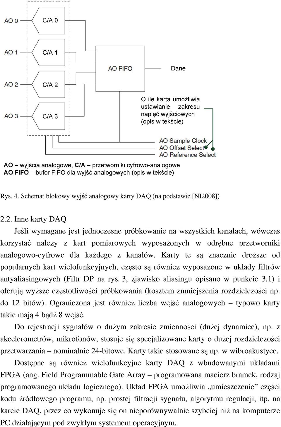 2. Inne karty DAQ Jeśli wymagane jest jednoczesne próbkowanie na wszystkich kanałach, wówczas korzystać należy z kart pomiarowych wyposażonych w odrębne przetworniki analogowo-cyfrowe dla każdego z