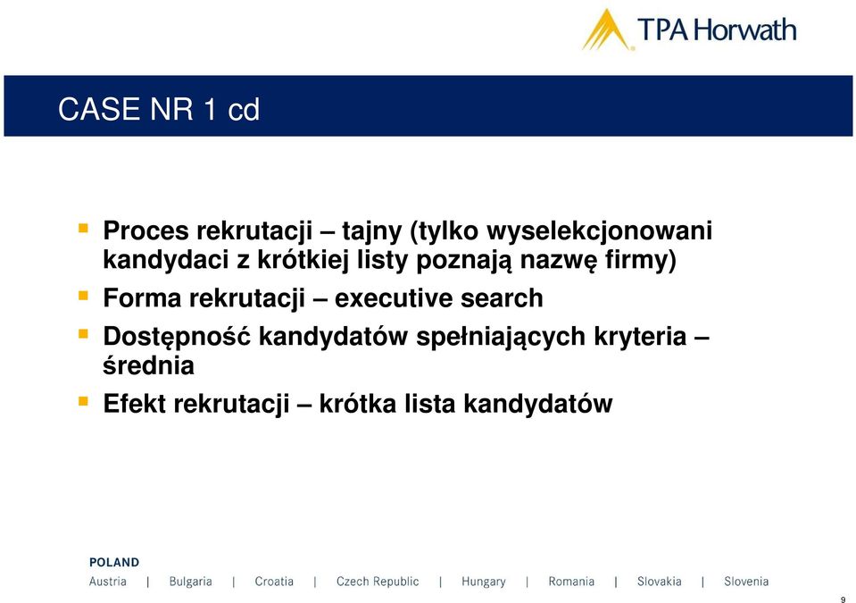 firmy) Forma rekrutacji executive search Dostępność