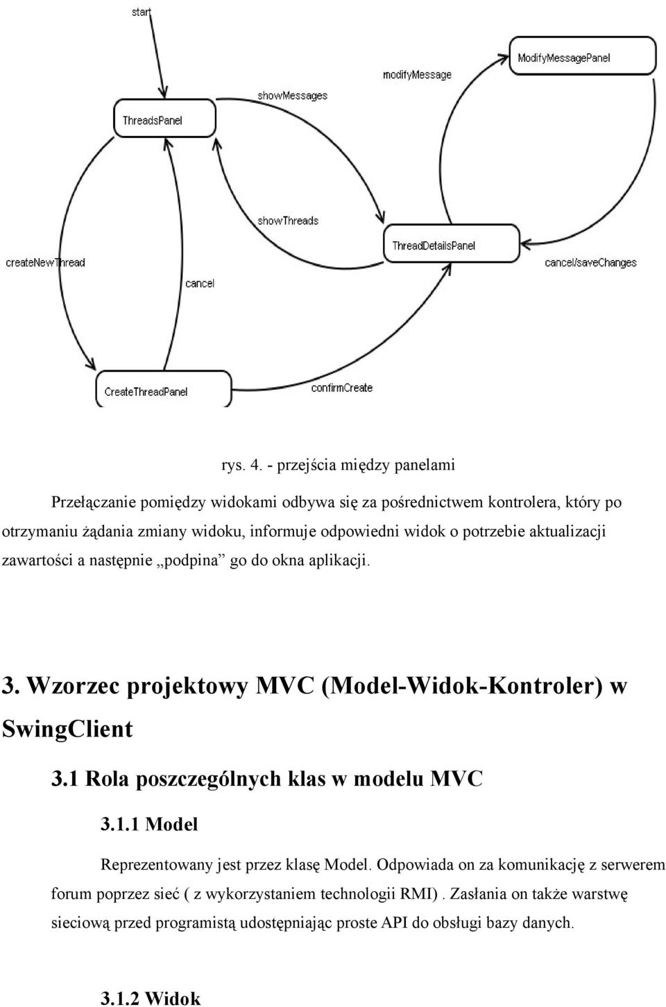 odpowiedni widok o potrzebie aktualizacji zawartości a następnie podpina go do okna aplikacji. 3.