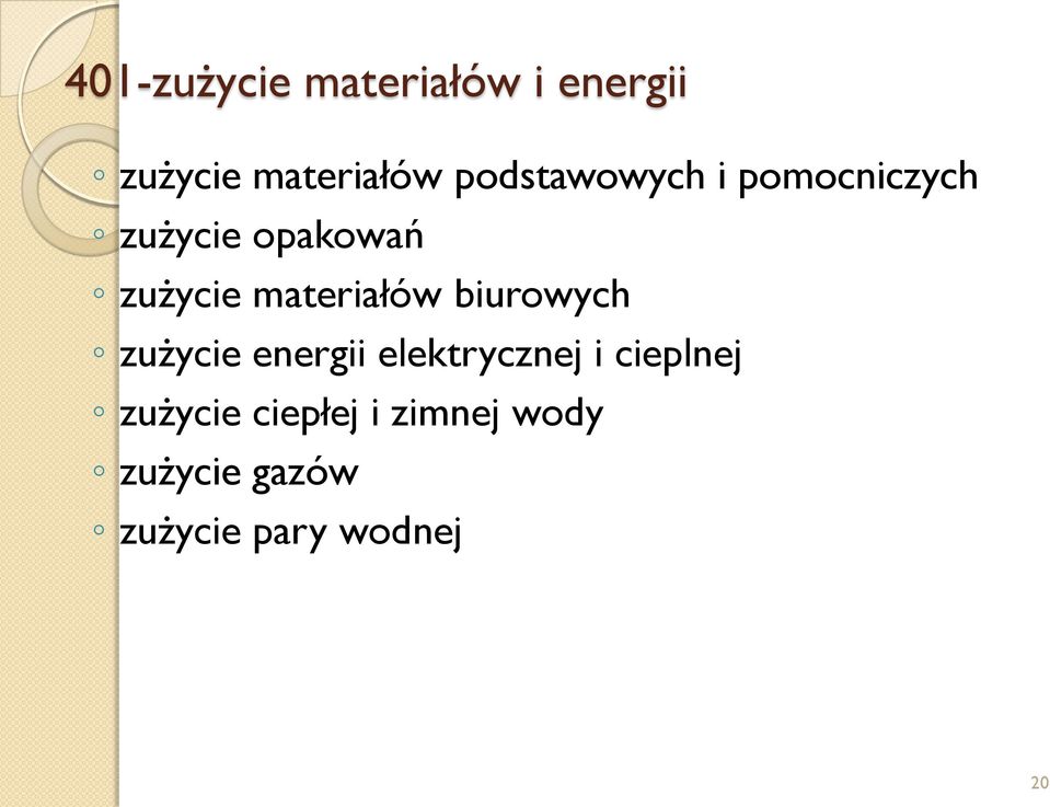 materiałów biurowych zużycie energii elektrycznej i