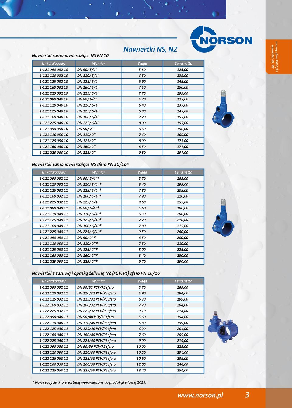 1-121 160 040 10 DN 160/ 6/4'' 7,20 152,00 1-121 225 040 10 DN 225/ 6/4'' 8,00 197,00 1-121 090 050 10 DN 90/ 2'' 6,60 150,00 1-121 110 050 10 DN 110/ 2'' 7,60 160,00 1-121 125 050 10 DN 125/ 2''