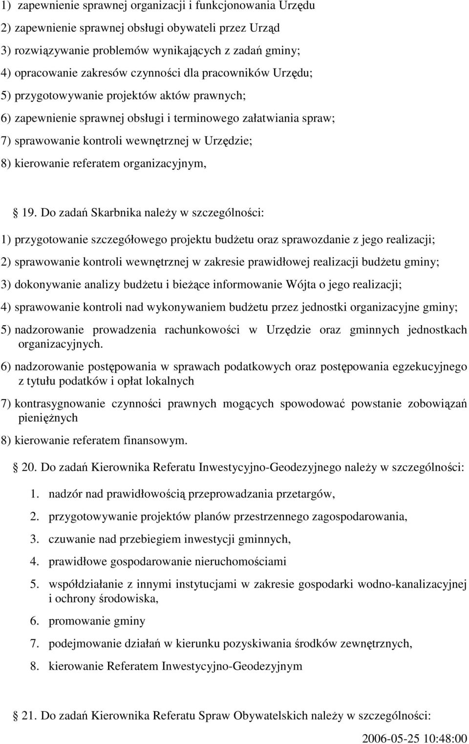 kierowanie referatem organizacyjnym, 19.