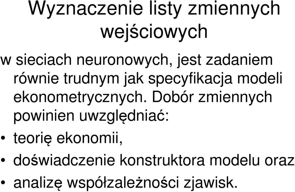 ekonometrycznych.