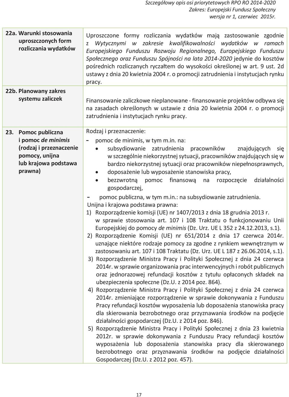 maj$ zastosowanie zgodnie z Wytycznymi w zakresie kwalifikowalno$ci wydatków w ramach Europejskiego Funduszu Rozwoju Regionalnego, Europejskiego Funduszu Spo#ecznego oraz Funduszu Spójno$ci na lata