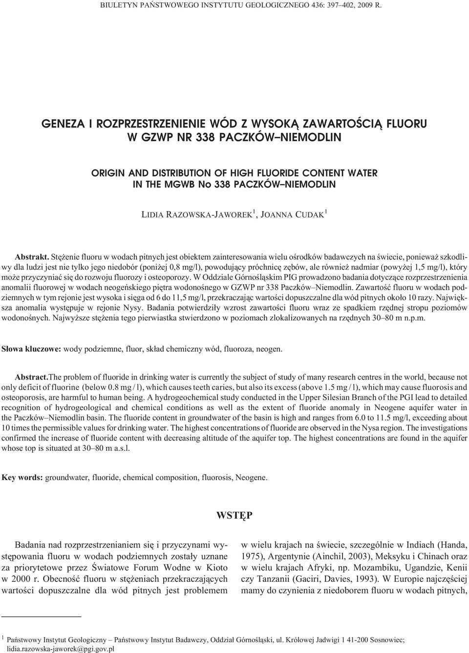 RAZOWSKA-JAWOREK 1,JOANNA CUDAK 1 Abstrakt.