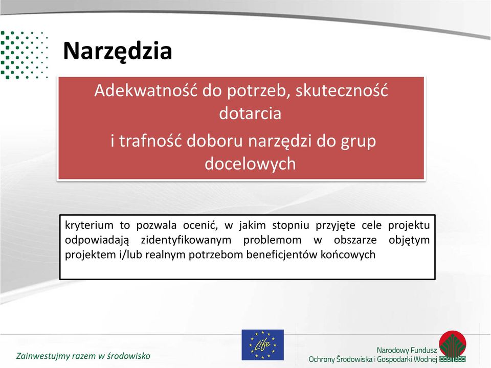 jakim stopniu przyjęte cele projektu odpowiadają zidentyfikowanym