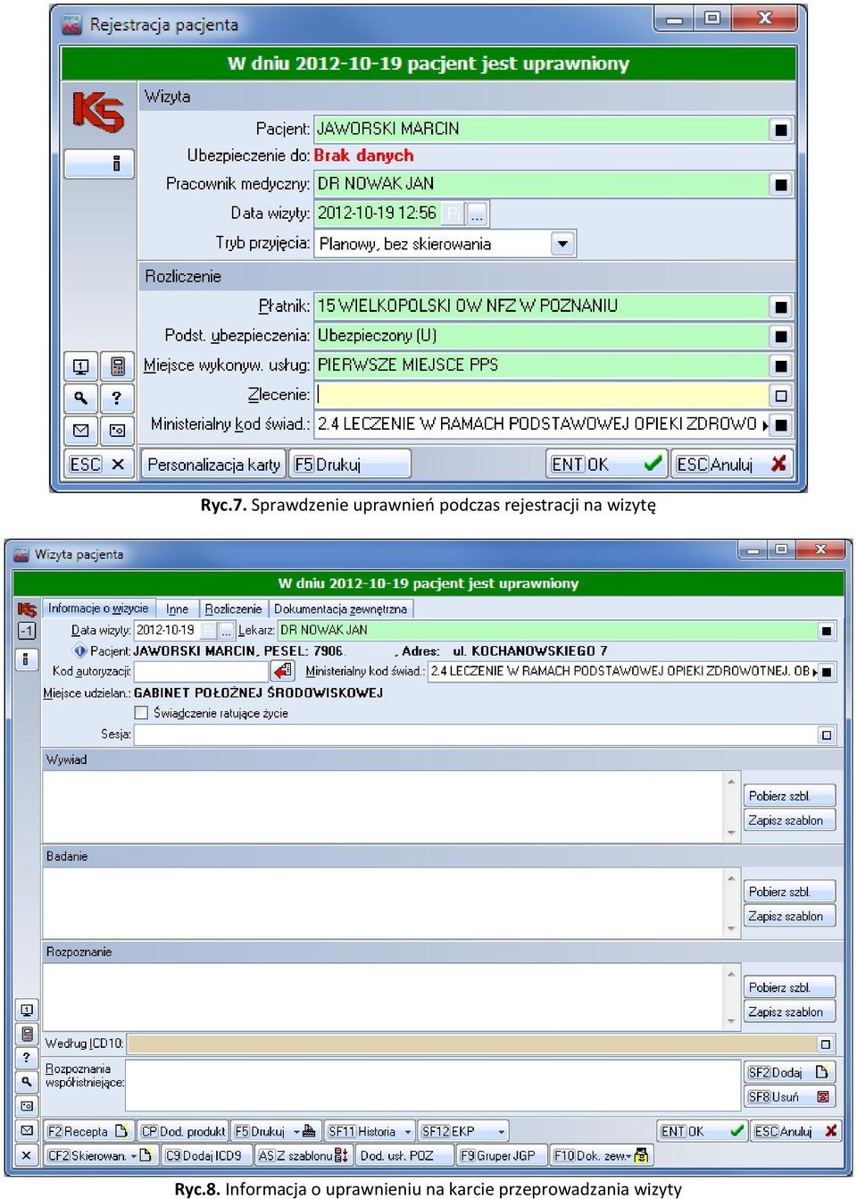 rejestracji na wizytę Ryc.8.