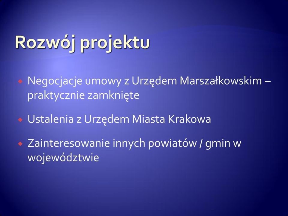 Ustalenia z Urzędem Miasta Krakowa