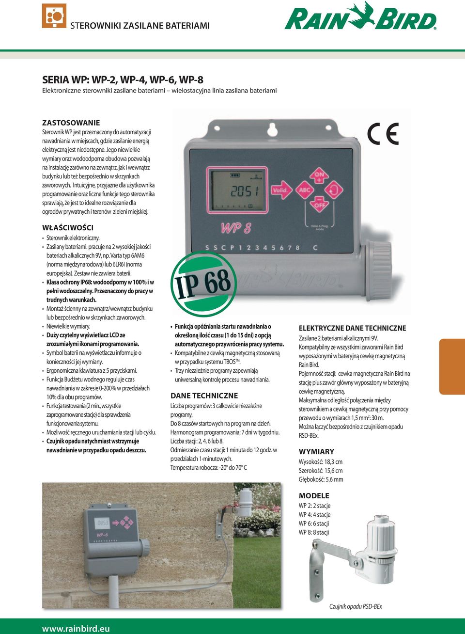 Jego niewielkie wymiary oraz wodoodporna obudowa pozwalają na instalację zarówno na zewnątrz, jak i wewnątrz budynku lub też bezpośrednio w skrzynkach zaworowych.