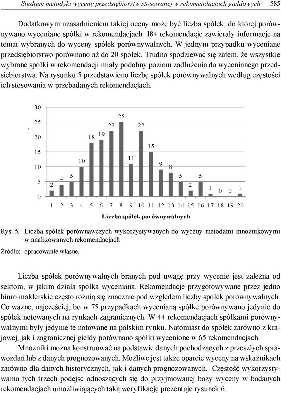 Trudno spodziewać się zatem, że wszystkie wybrane spółki w rekomendacji miały podobny poziom zadłużenia do wycenianego przedsiębiorstwa.