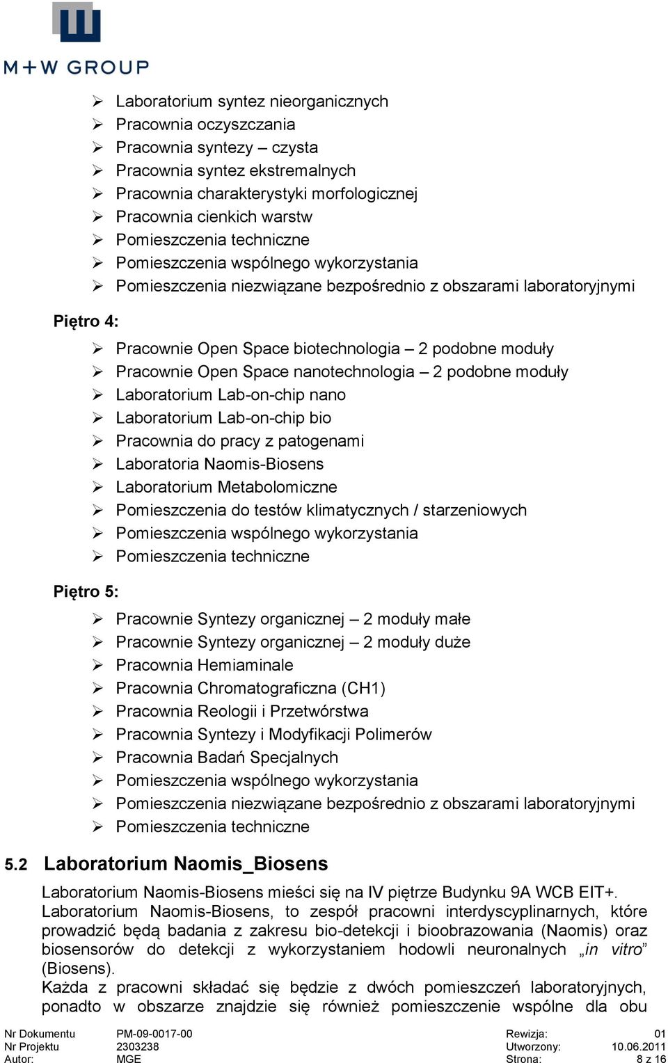 Open Space nanotechnologia 2 podobne moduły Laboratorium Lab-on-chip nano Laboratorium Lab-on-chip bio Pracownia do pracy z patogenami Laboratoria Naomis-Biosens Laboratorium Metabolomiczne