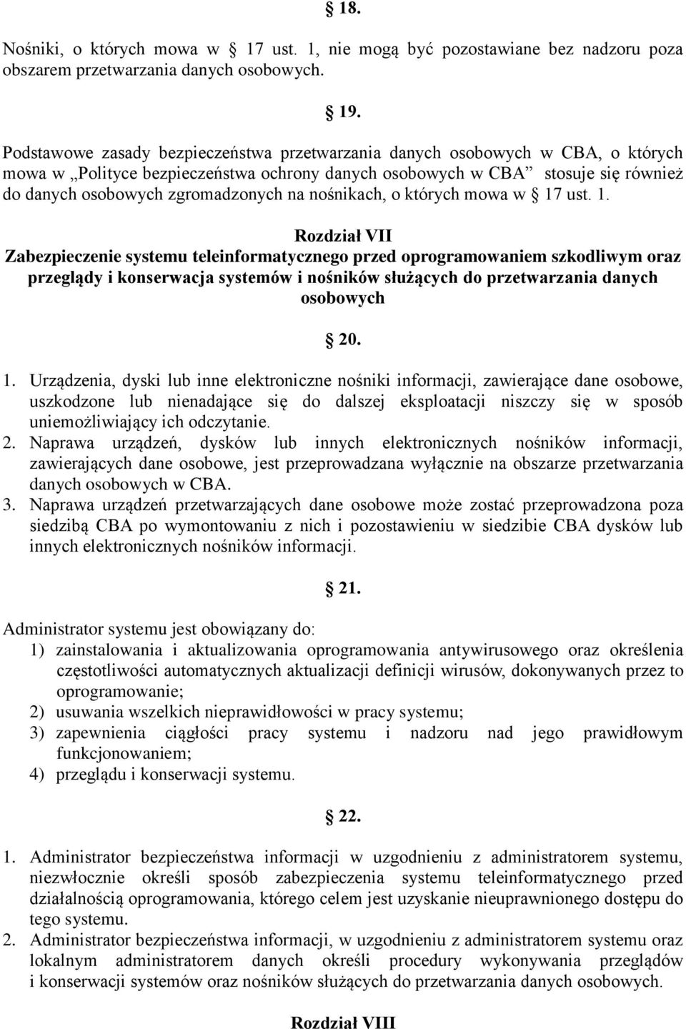 nośnikach, o których mowa w 17