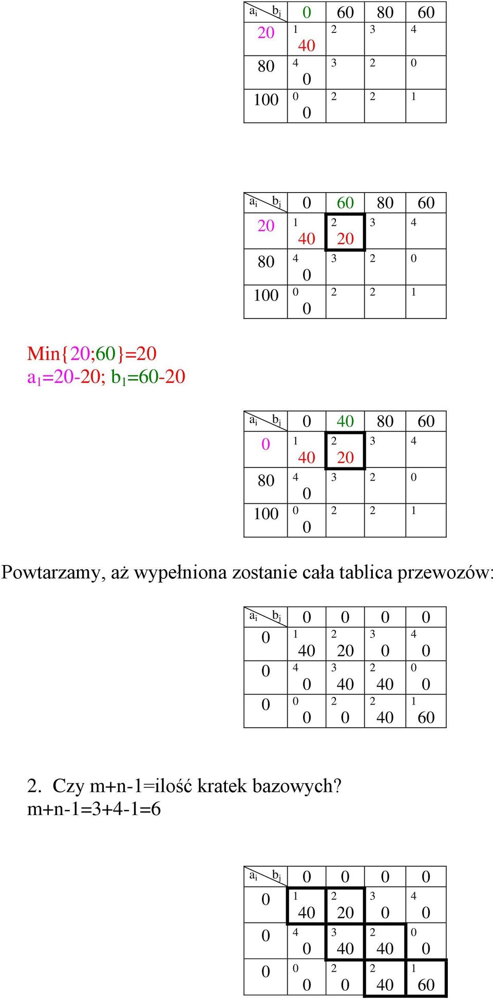 zostae cała tablca przewozów: a b 6.