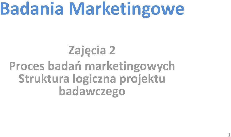 marketingowych Struktura